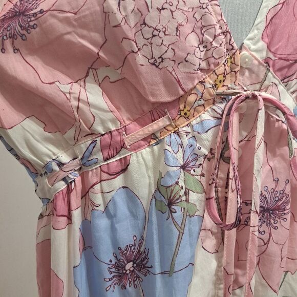 Lovestitch Andie Boho Romantic Feminine Tiered Floral Maxi Dress Large Ivory/Nat - Picture 10 of 17